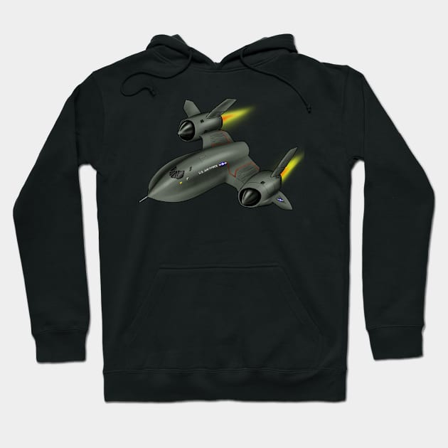 SR71 Blackbird US Air Force Hoodie by Funky Aviation